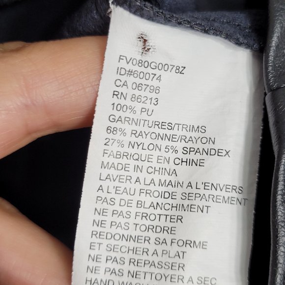 Tristan | Black Faux Leather Peplum Sleeveless Shirt Top Zipper Back Stretch S - Picture 4 of 8